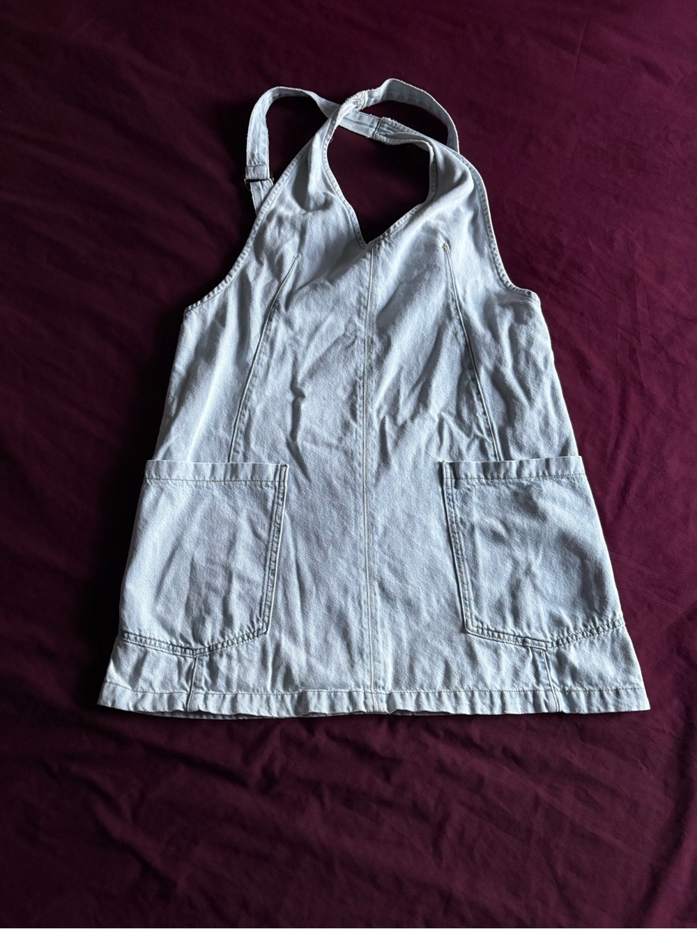 We the People  Light Blue Mini Denim Pinafore Dress New Without Tags